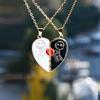 Elegant Heart-Shaped Gold Butterfly Pendant Necklace with Colorful Diamonds - Perfect Valentine's Day Gift for Women