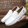 Fashion New Stylish Mens PU Leather Loafers Non Slip Walking Flats Breathable Outdoor Slip On Casual Shoes Male Office Driving Moccasins