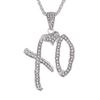 High Quality Hip Hop Cubic Zirconia Xo Letter Pendant Earrings Necklace Set for Men and Women Fashion Trend Jewelry