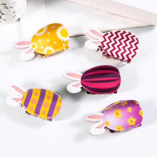 Yousheng Hair Claw Easter Bunny Design Back Head Hair Clip Anti-slip Teeth Strong Grip Shark Hair Clip Lightweight Versatile Hair Accessory