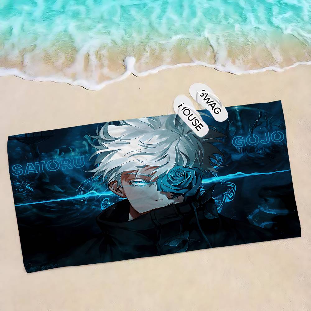 S-Satoru G-Gojo Anime Microfiber Beach Towel Absorbent Quick dry Soft Yoga Swimming Resort Mountain Climbing Towel