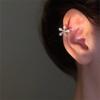 Korean Bling Crystal Flower Ear Clips Without Piercing Earrings for Women Fashion Butterfly Ear Cuff Wedding Party Jewelry
