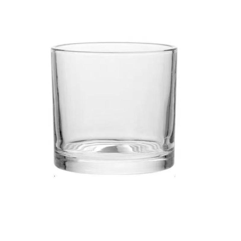 Small Short Round Glass Vase Clear Hydroponic Container for Lotus Pennywort Patio Side Table Home Decor