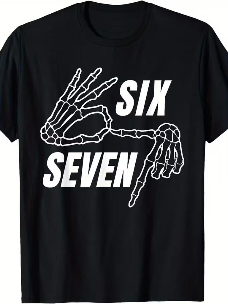 T-shirt Unisex Unisex Six Seven Meme Shirt 67 Numero Maglietta Cotone Unisex Streetwear Manica Corta Oversize Minimalista Umorismo Top