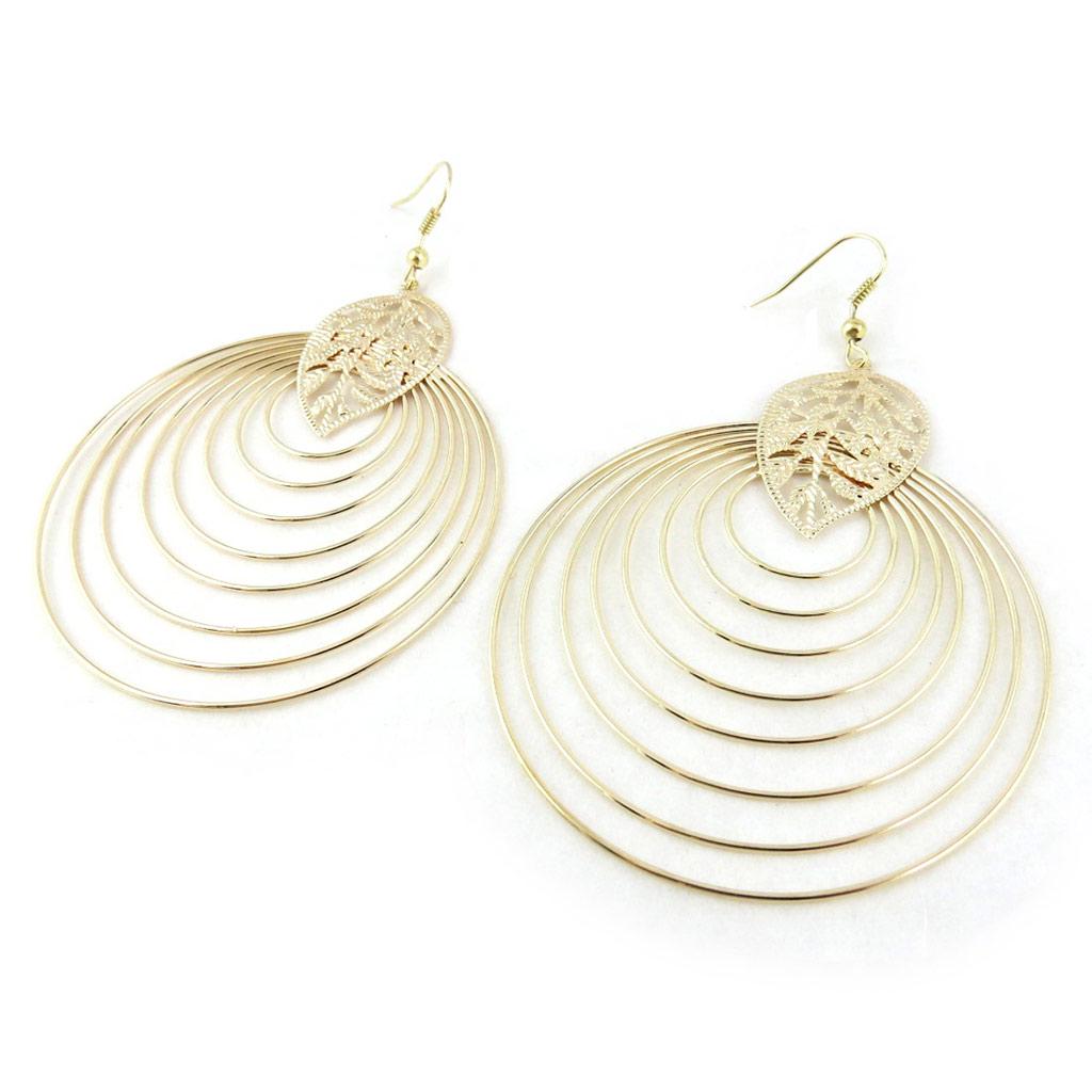 Les Trésors De Lily [N1090] - Golden 'Choreography' Designer Loops (geometric)