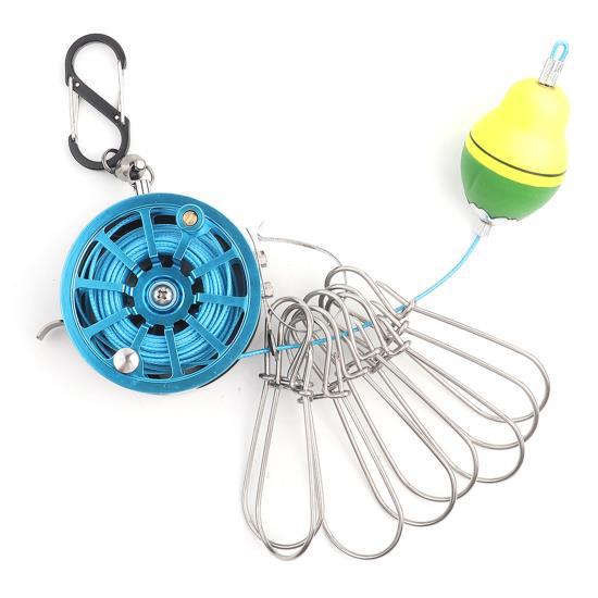 

Пряжки для рыбных замков, 7 м, 5 замков, цепной стрингер с поплавковыми рыболовными снастями, аксессуар(Синий 70#)