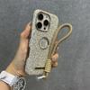 Luxury Glitter Diamond Rhinestone Case For iPhone 12 13 14 15 16 Pro Max Plus Bling Sparkling Shockproof Wrist Strap Cord Cover