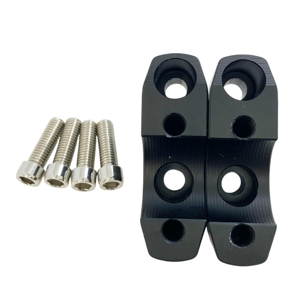 Set of 2 Black Aluminum Handlebar Risers for Honda Rebel and 1100 35mm 16mm Includes Upper Holder and Setback Customizable for Rebel 250, 500,