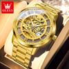 OLEVS Automatic Watch for Men Fully Hollow Personality Mechanical Men's Watches Luxury Brand Original Waterproof Wristwatch 6728