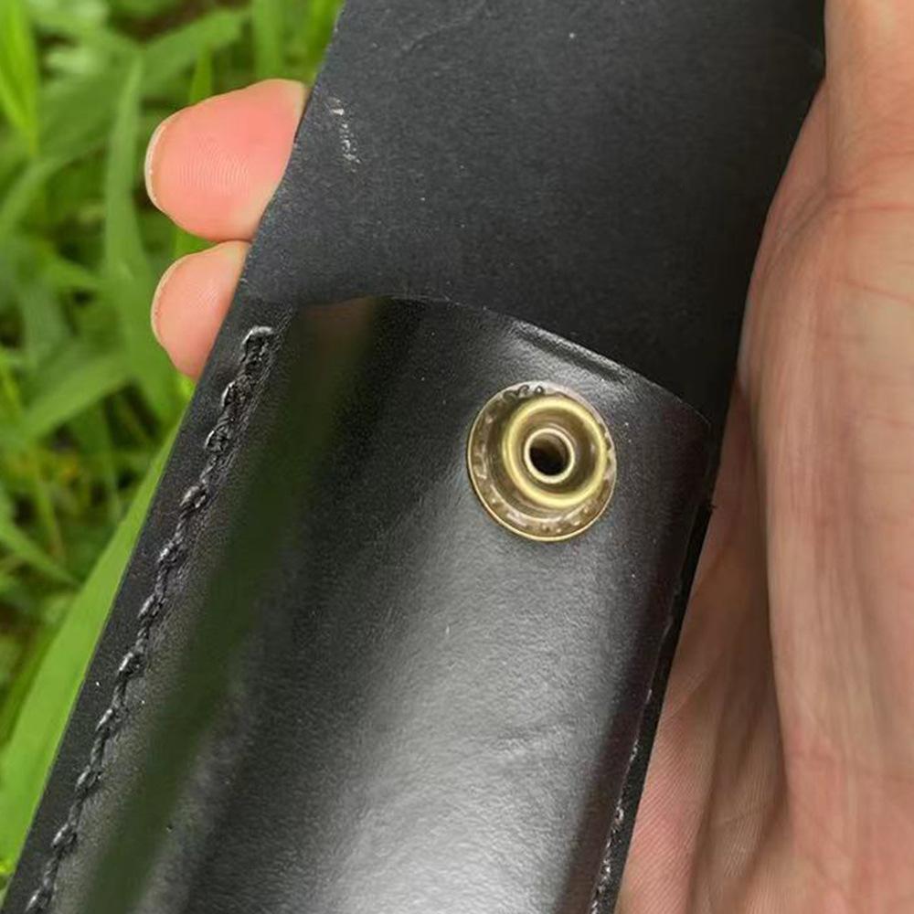 High- Quality Folding Knife Universal Split LeatherLeather Sheath Black Knife Case Hand-carved Scabbard Knife  with Belt Buckle