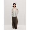 KOMPASU 100% Ramie Dandelion Embroidered Long Sleeve Blouse