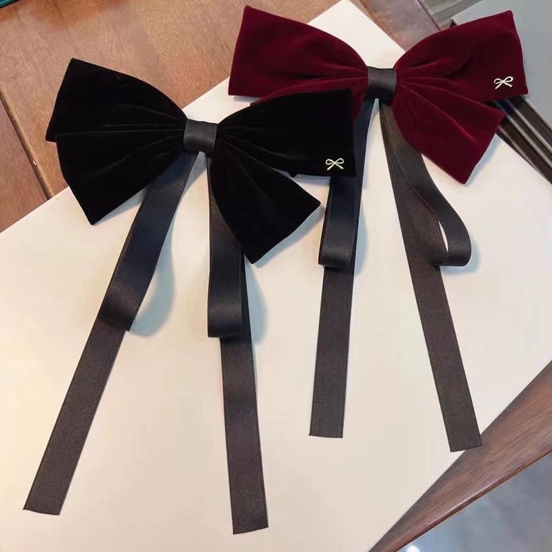 

Vintage Velvet Bow Hair Clip - Elegant Duckbill Clip for Women