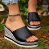 Fashion Women's Summer Fashion Wedge Sandals Lightweight Thick Sole Beach Slippers Wwoman Casual Outdoor Chunky Platform Sandalias Mujer