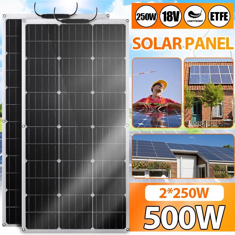 18V Monokrystaliczny Panel Solarny 250W Elastyczny Zestaw Paneli Solarnych Kompletny Panel Ładowarka Solarna Złącze DIY Bateria Do Domu Kempingu