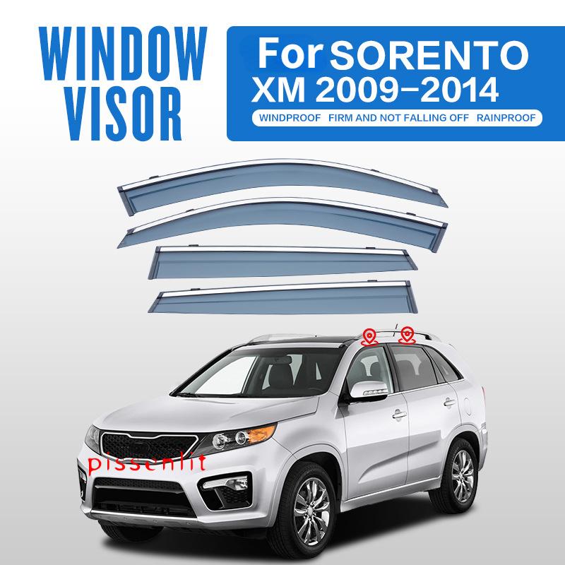 Weathershields Wind Rain Guard Roof Sun Rain Shade Vent Visor Spoiler Wing For Kia Sorento 2003-2020 Window Visor Accessories