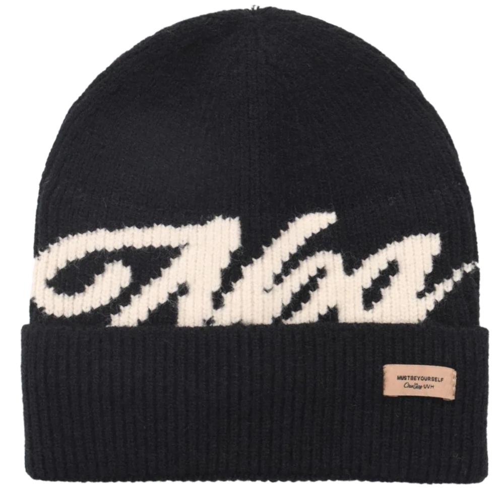 

Новый стиль Женская мода Вязаная шапка Мягкая шапочка для женщин Однотонная Жаккардовая шапка с буквами Денди 55cm-58cm чёрный