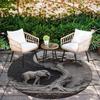 Sacred Elephant Pattern Round rug,Carpet Rug for Living Room Bedroom Sofa Playroom Decor,Non-slip Floor Mat,Holiday Gifts and Birthday Gifts
