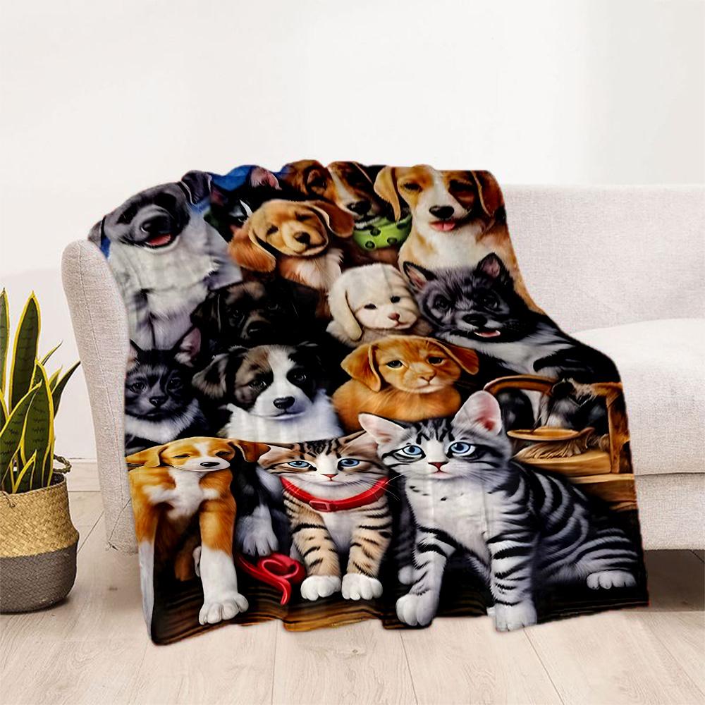 Chihuahua Photo Collage Flannel Blanket,Lightweight,Office Blanket,Sofa Blanket,Comfortable Blanket