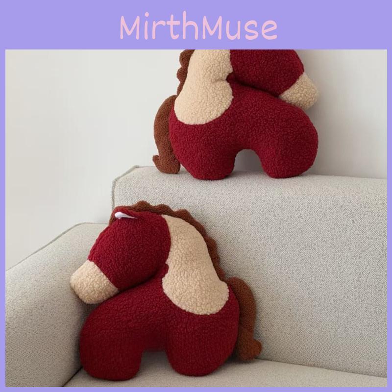 Pony Year Lucky Plush Cushion With Embroidered Cartoon Design For Living Room Decor