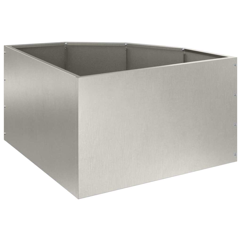 Corner Planter Silver 60 X 60 X 35 Cm Stainless Steel