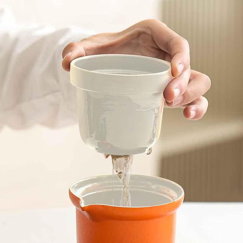 Wan Chun He Mid-Autumn Laurel Ceramic Portable Tea Set