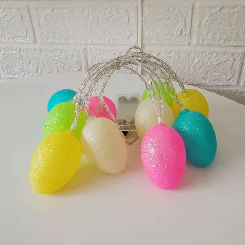 Cross-border LED Easter String Lights with Painted Eggs, Chickens & Rabbits - Indoor Decoration