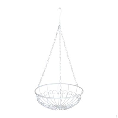 Flower Pot Hanging Basket Container with Chain Iron Art Plant Stand