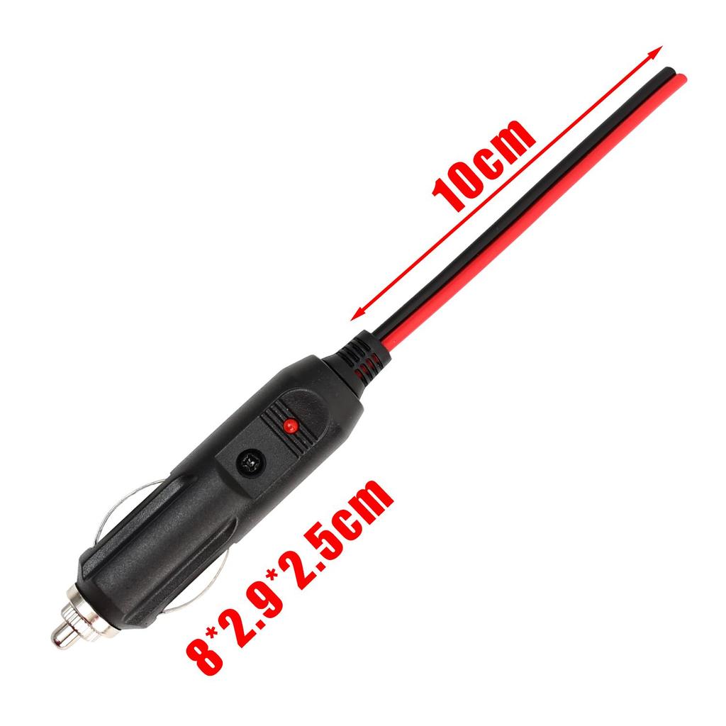 12V To 24V Car Cigarette Lighter Plug Male Head with Indicator Light Vehicle Electrical Cigarette Lighter Plug Charger Adapter