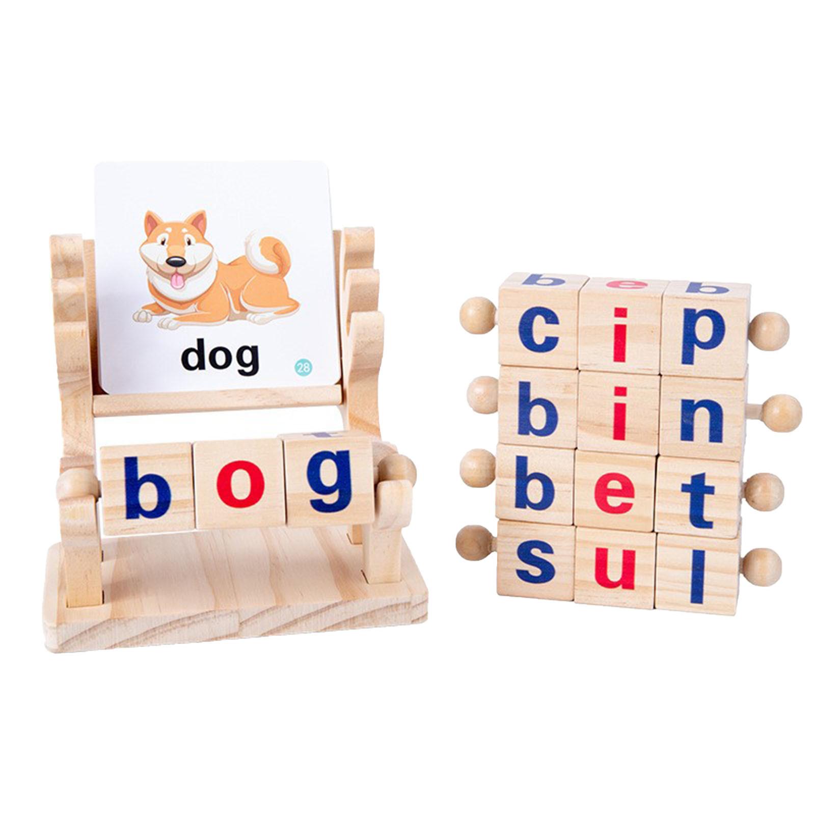 

Matching Letter Game Spelling Reading English Alphabet Wooden Letters Card Mat- Game Children Pre-school Learning Language Toys One Size как