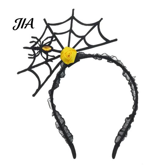Atmospheric Photo Hairband Halloween Spider Web Headband, Black Lace Choker Collar with Rose, Adults Teenagers Costume Accessory for Women Girls,