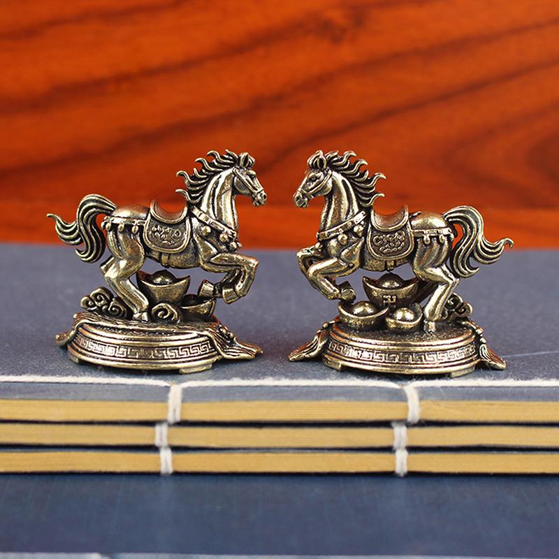 1Pcs Instant Fortune And Success Ornament Brass Horse Zodiac Wealth Attracting And Protecting Home Decor Chinese New Year Gifts