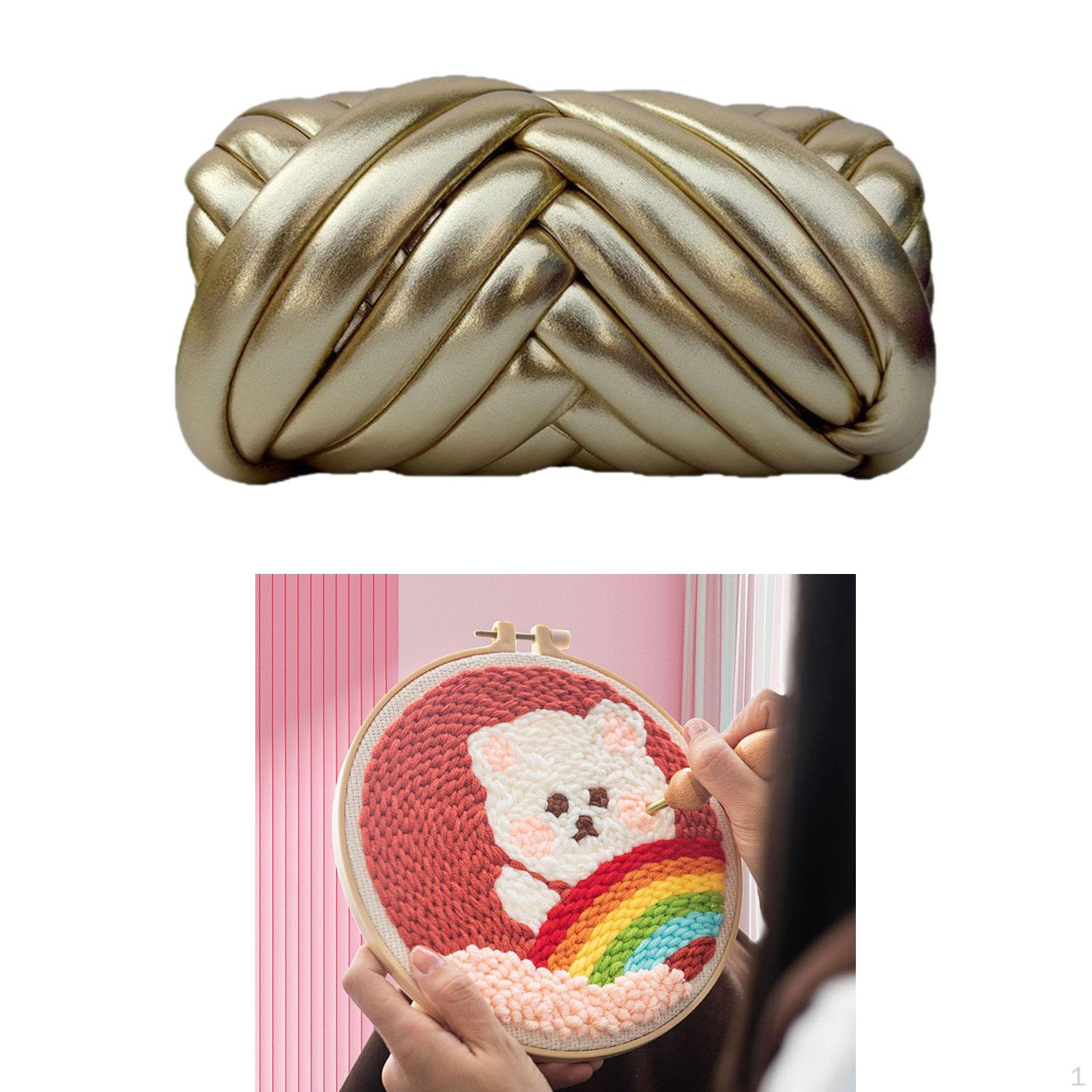 

500г Об ємна пряжа в тубі для в язання гачком пледа, подушки, гобелена з дуже великим гачком Champagne