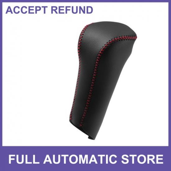 Gear Shift Knob Cover ONE  for Honda Civic 2006-2011 Black Red Stitches