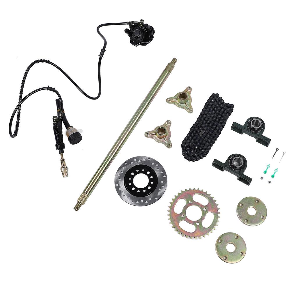 600mm Go Kart Rear Live Axle Kit with Brake Assembly Chain for 50cc 70cc 90cc ATV Quad Bike Drift Trike
