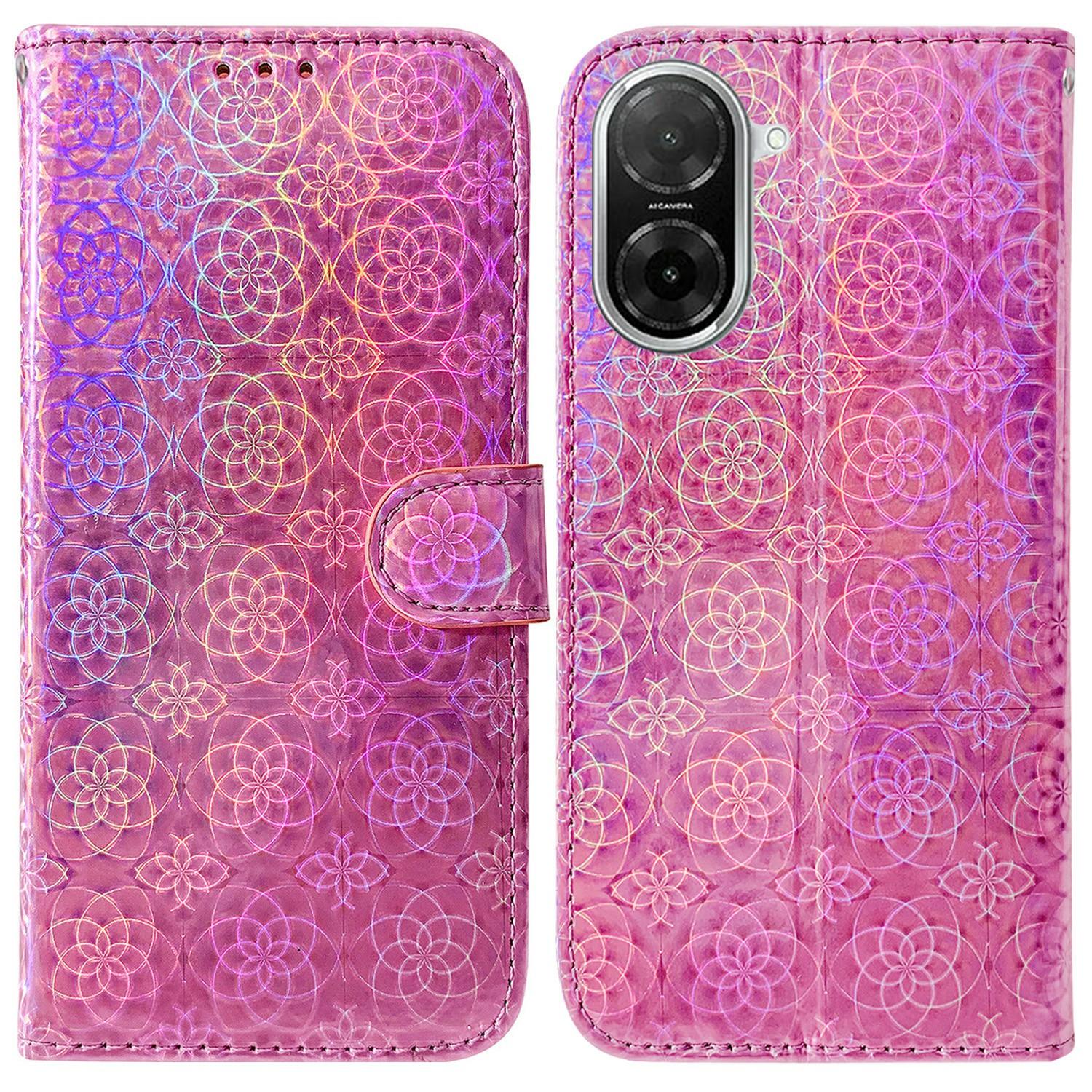 

Для Xiaomi Redmi A5 NFC (173.45мм) Чохол-підставка Dazzling Flower Шкіряний чохол для телефону Pink
