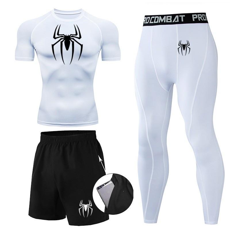 Men's Spider-Man Compression Three-Piece Quick-Dry Sports Suit