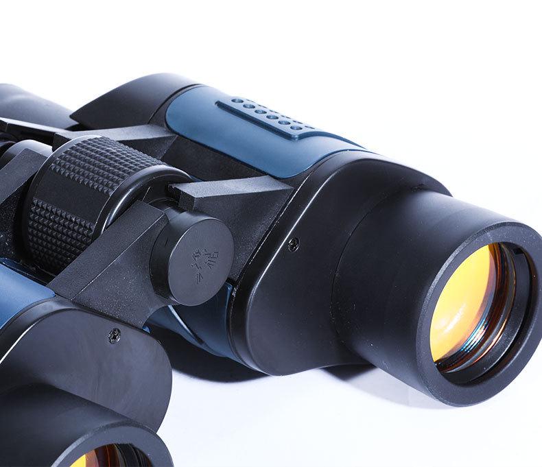 60x60 HD Red Film Binoculars: High Magnification, Portable, with Coordinates and Low-Light Night Vision for Outdoor Use.