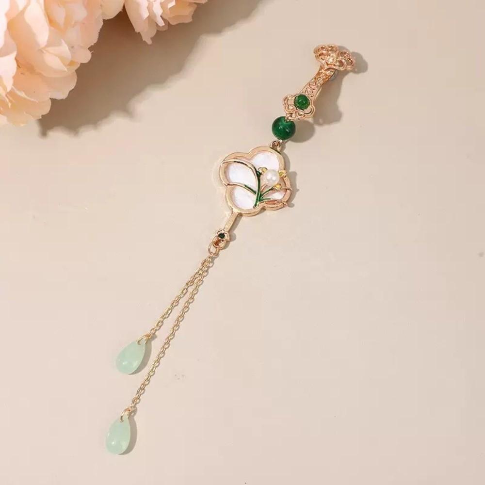 Long Tassel Women Hanfu Ornament Zinc Zinc Alloy Lapel Brooch Vintage Chinese Style Brooch  Women