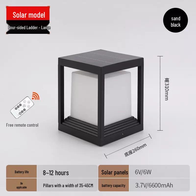 Waterproof Solar Outdoor Lamp - Gate Post & Courtyard Light