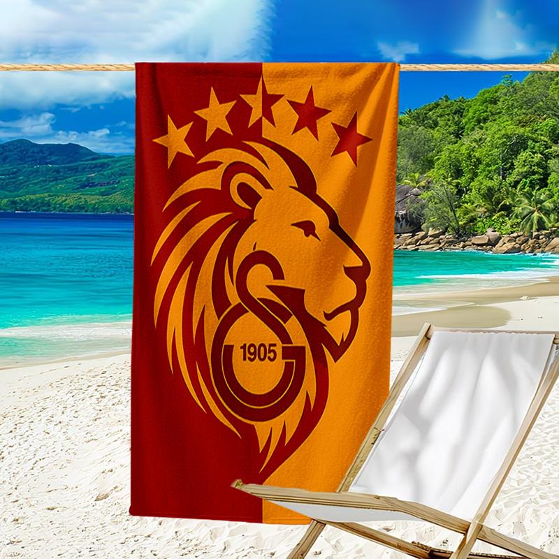 1pc Football Team (13) Beach Towel, Beach and Seaside Swimming Pool Equipment, Fashion Pattern, Rectangular, Travel Essentials