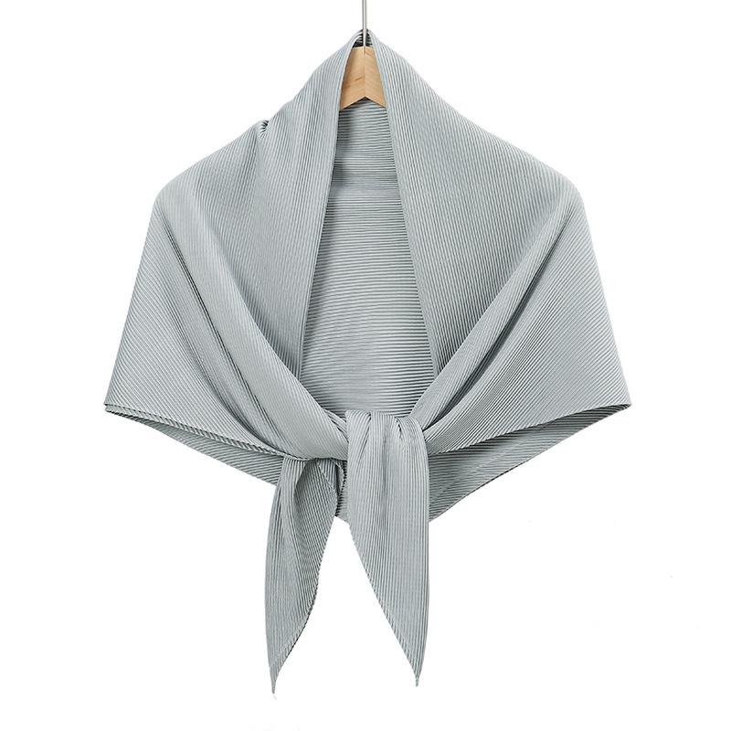 28 Colors Plain Crinkle Square Bubble Silk Pleated Hijab Women's Head Shawl Scarf Muslim Wrinkle Kerchief Solid Ramadan Stole