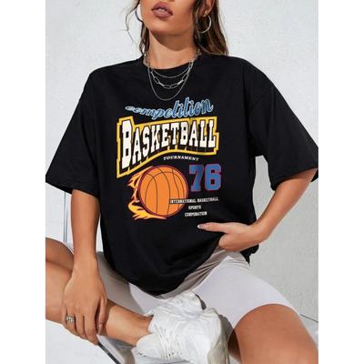 Competition Basketball 76 Prints Womens Clothing Vintage Oversize All-math Tops Personality Trend T Shirts Female Short Sleeve