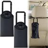 2 PCS Car Trash Bags, Washable Car Garbage Bag Hanging, Detachable Trash Can With Top Elastic Vent & Sticky Strap Bottom Opening, Seat Back Tash Bag