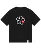 GRAVER [Unisex] Line Flower Heart Logo Short Sleeve T-Shirt_Black