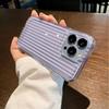 purple stripes Silicone Phone Case For iPhone 13 Pro Max 16 15 Pro 14 13 12 11 14 Plus 17 Air Transparent Funda Cover