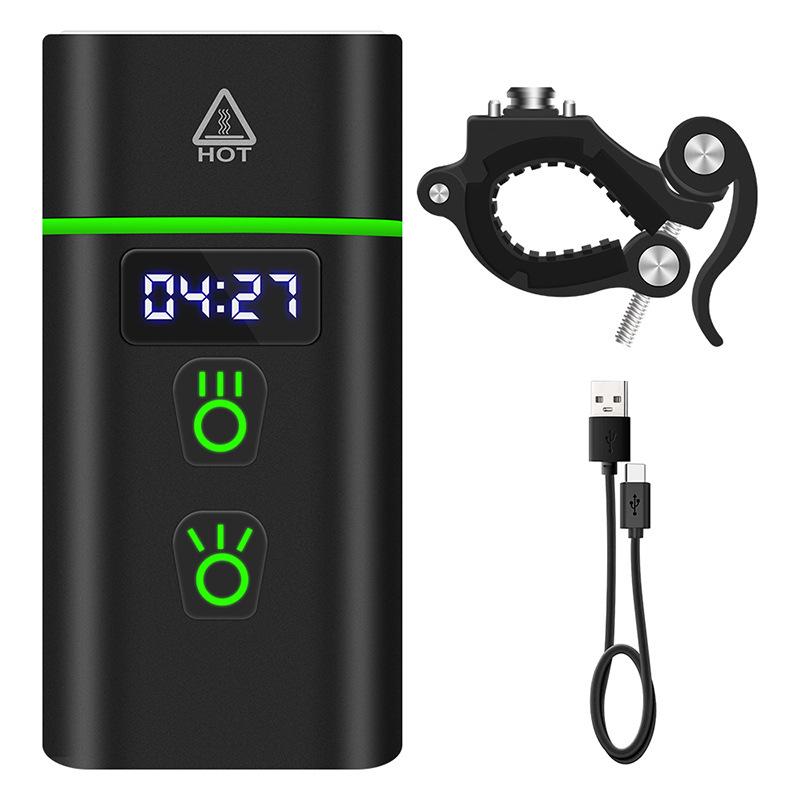 

Велосипедный фонарь высокой яркости и большой дальности с цифровым дисплеем и алюминиевым корпусом чёрный