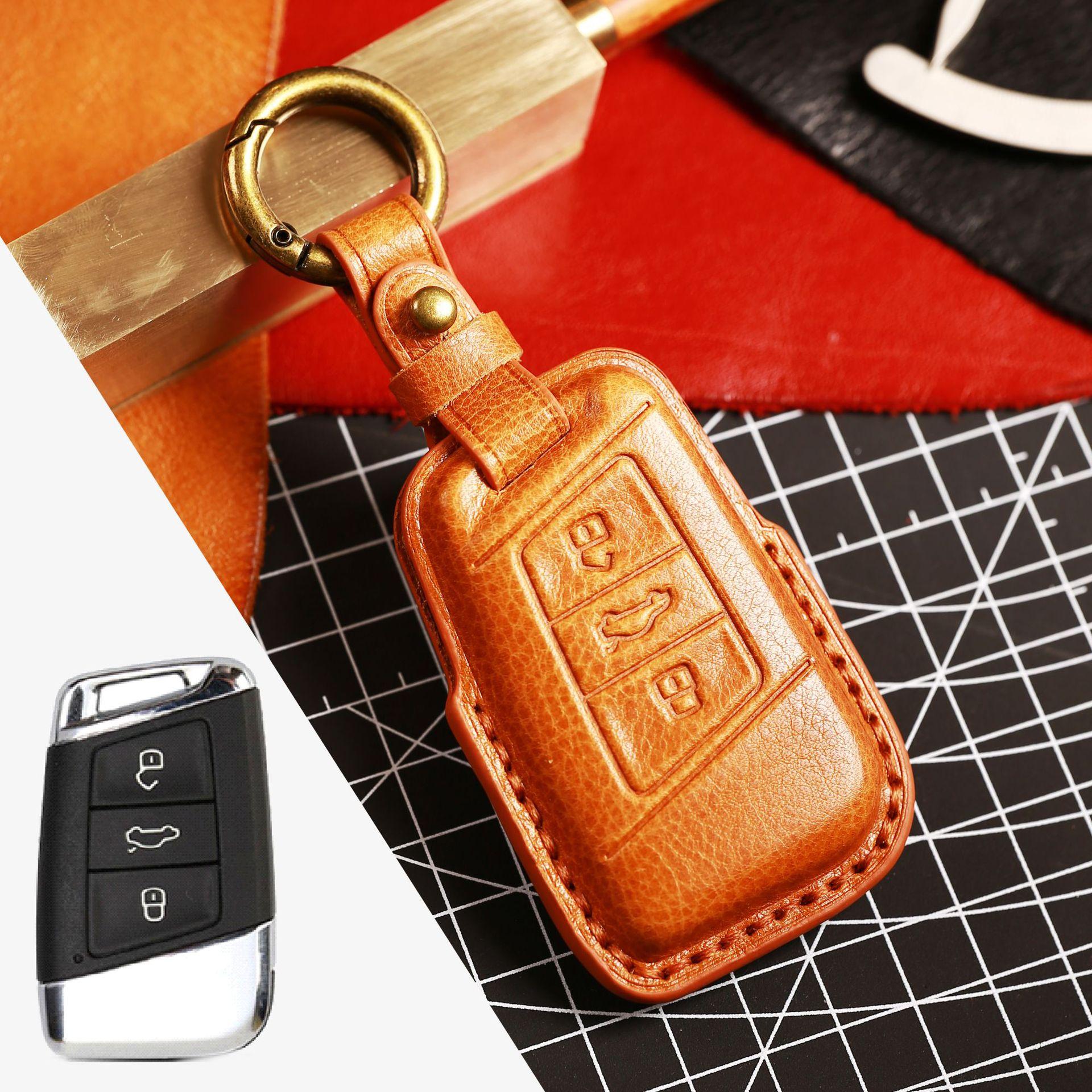 

Popular applicable to Volkswagen key cover, the new Passat leather car key cover can be