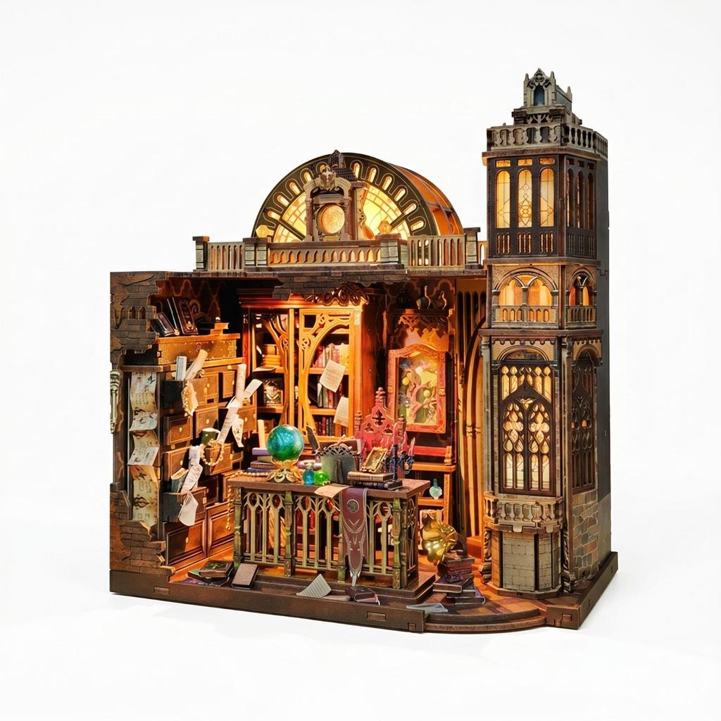 Miniature Room Scene Layered Wood DIY Wooden Model Toy Illuminated 3D house