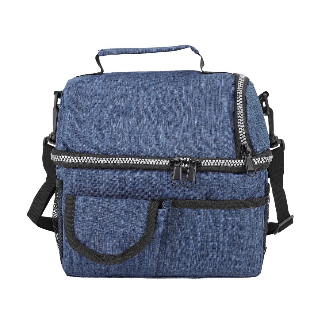 Insulated Lunch Bag Oxford Cloth Large Capacity Leakproof Dual Layer Picnic Bag for Work Office