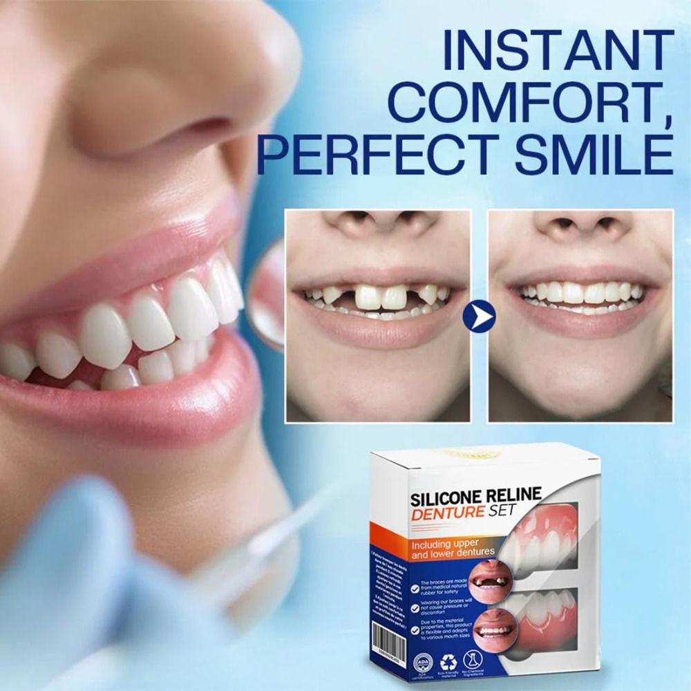 DIY Denture Liner Soft Denture Silicone Reline Kit Soft Instant Teeth  For Men And Women